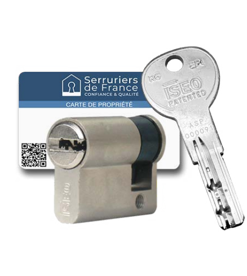 Demi cylindre européen finition nickelé européen R6 SPI Serruriers de France® 30X10 40mm