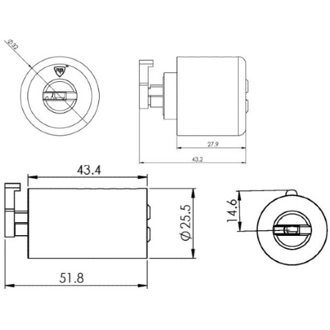 Jeu de cylindres Locxis CASTOR Serruriers de France® compatible Pollux 1 point et 3 points - 3 clés brevetées